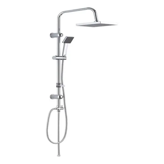 Barral Para Ducha - Duchero Cuadrado Y Telefono - Acero Inox