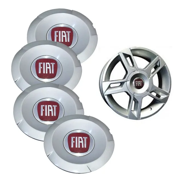 Kit 4 Peças Calota Tampa Meio Roda Stilo Abarth Aro 14 15 17