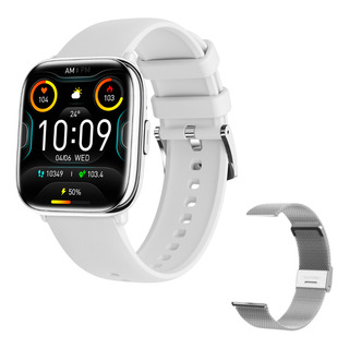 Smartwatch Bleck Bh2 Doble Malla Llamadas Plateado Blanco Smartwatch Bleck Bh2 Doble Malla Llamadas Plateado Blanco