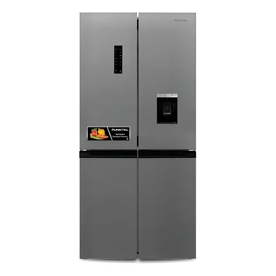 Heladera con freezer inverter Punktal PK-599 INV color inox con capacidad de 459L 220V