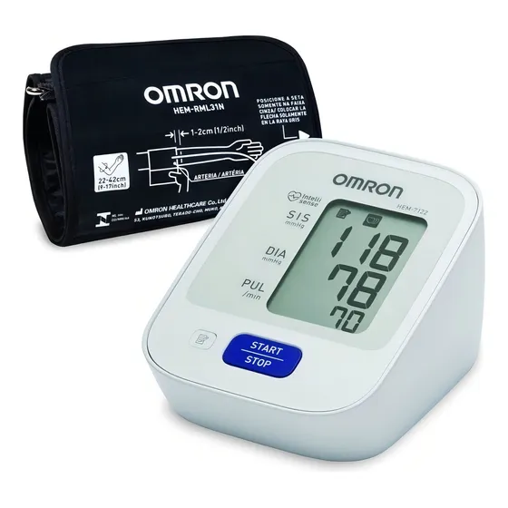 Monitor De Pressão Arterial De Braço Control+ Hem-7122 Omron Cor Blanco