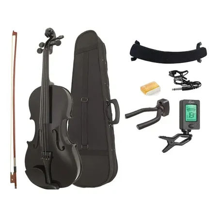 Set Violin Epic 4/4 Negro + Afinador, Estuche, Arco, Soporte