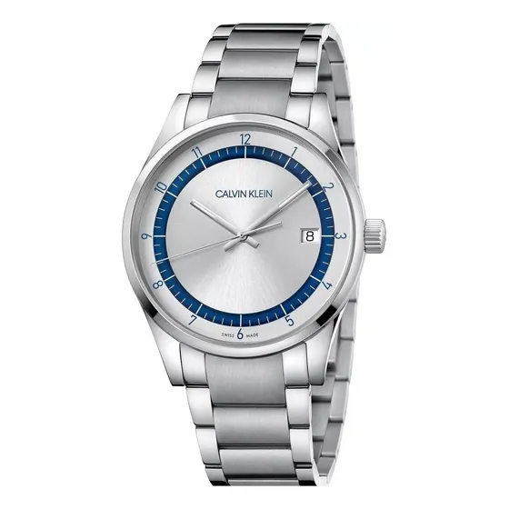 Reloj Calvin Klein Completion Kam21146 Suizo Zafiro Original Color de la correa Plateado Color del bisel Plateado Color del fondo Plateado/Azul