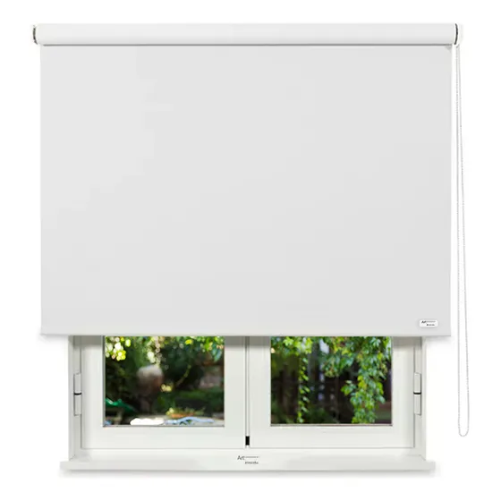 Cortina Roller Blackout 80 X 120cm Blanco - Art Windows Black Out 100% Bloqueante Solar, Facil Instalacion, Tela Pvc Resistente, Aislante Termico Y Acustico, Soportes Metalicos, 80 Ancho X 120 Alto