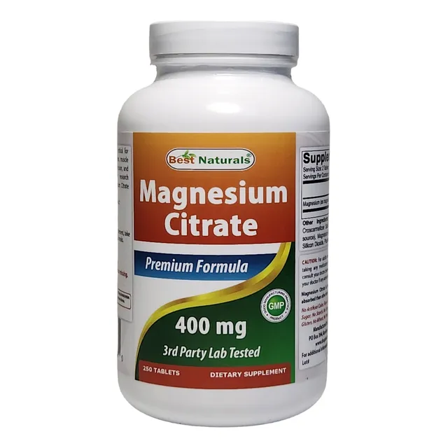Citrato De Magnesio 400 Mg 250 Tabletas Best Naturals