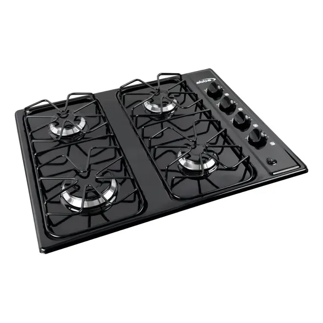 Placa de cocina con alimentación a gas - Abba CG 4PS SE color negro - 4 hornallas