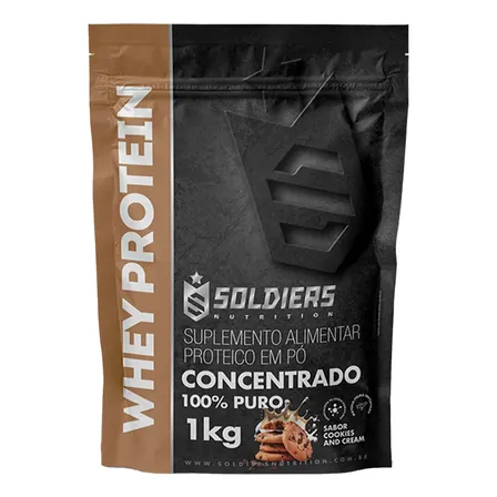 Whey Protein Concentrado 1kg Cookies Soldiers Nutrition Cookies And Cream