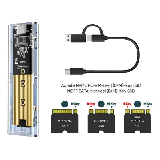 Case Enclosure Ssd Disco Externo M.2 M2 Nvme Tipo C