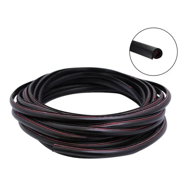 Guarda Protectora Puertas Auto Goma Flexible Negro X 5 Metro