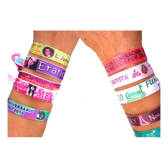 250 Pulseras Tela Personalizadas Logo Marca Campaña (nudo) Color Negro