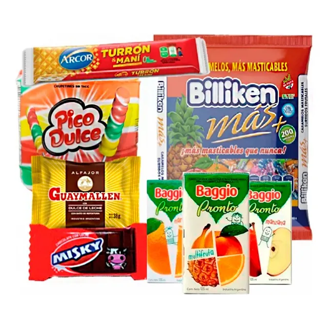 Combo Golosinas Cumpleaños Naranja 25 Chicos - Delipop