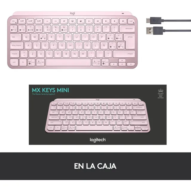 Teclado Bluetooth Logitech Master Series Mx Keys Mini Color Rosa