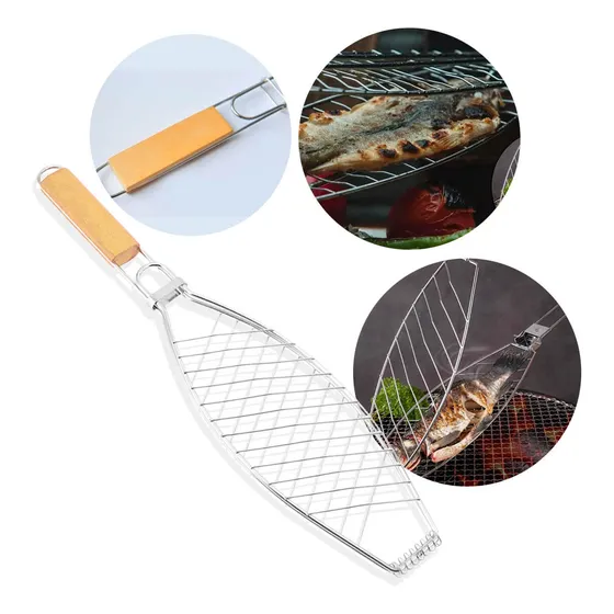 Grelha Dupla Churrasco Assar Peixe Manta Assada Inox Receita