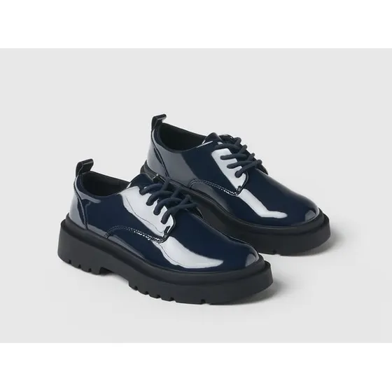 Zapatos Patente Azul Marino, Marca Zara Kids.tallas 33 Y 35