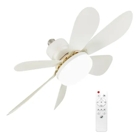 Ventilador De Techo Con Luz Led Y Control Remoto 52 Cm 50 Hz/60 Hz Blanco White Plástico 6