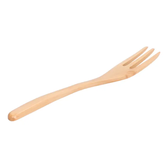 Tenedor Madera Para Ensalada Fruta Mango Largo Compacto Muy