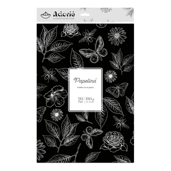Papelina By Adorié Teñida En Masa A4 180gr 20 Hojas Color Negro Noche