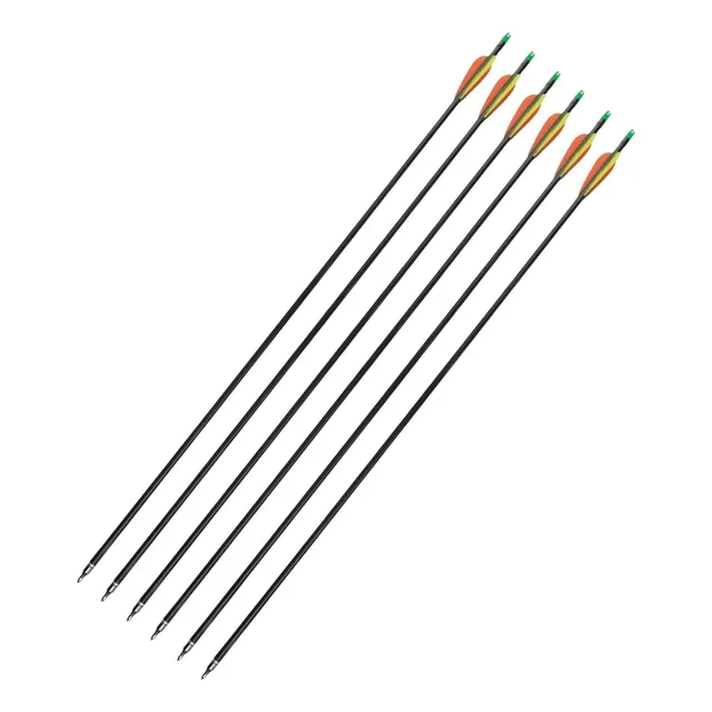 Pack 6 Flechas Fibra De Vidrio 30' Arco Compuesto Recurvo