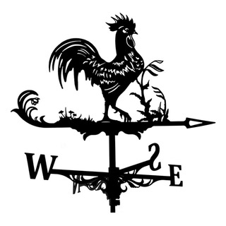 Metal Negro Gallo Forma Veleta Meteorológica Veleta Granja Metal Negro Gallo Forma Veleta Meteorológica Veleta Granja