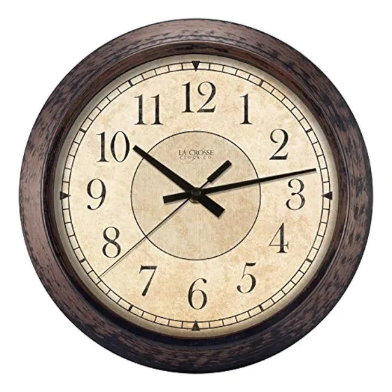 Lacrosse 4042635 Reloj De Pared Analógico 14 Marrón Rústico