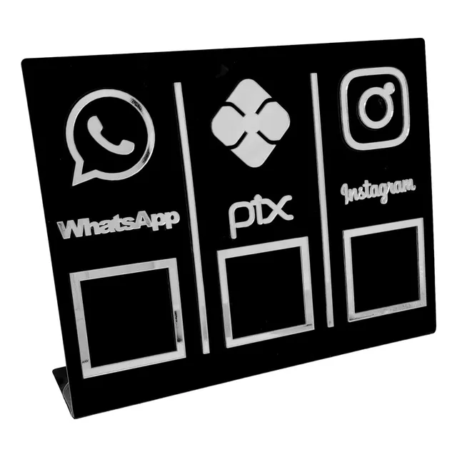 Display Pagamento Pix Qr Code Whatsapp Instagram Balcão Loja