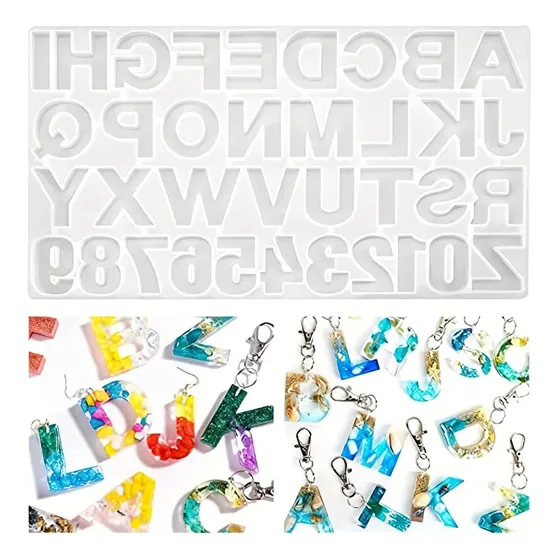 Molde Letras De Silicona Para Resina Epoxica Llaveros