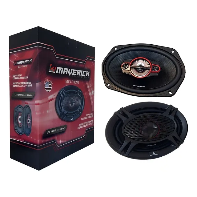 Juego De Parlantes Para Auto 6x9 Maverick 4 Vías 650w Audio Color Negro