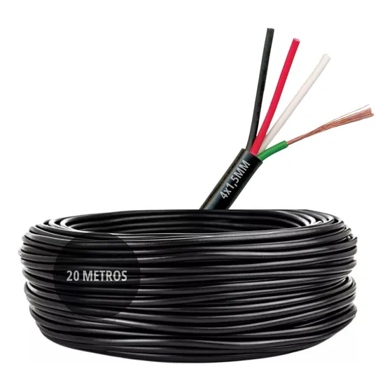 Cabo Pp 100%cobre Flexível 4x1,5mm Rolo 20m Envio 24 Horas