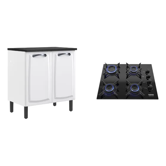 Conjunto Itatiaia Balcão 2 Portas E Cooktop Electra 4 Bocas