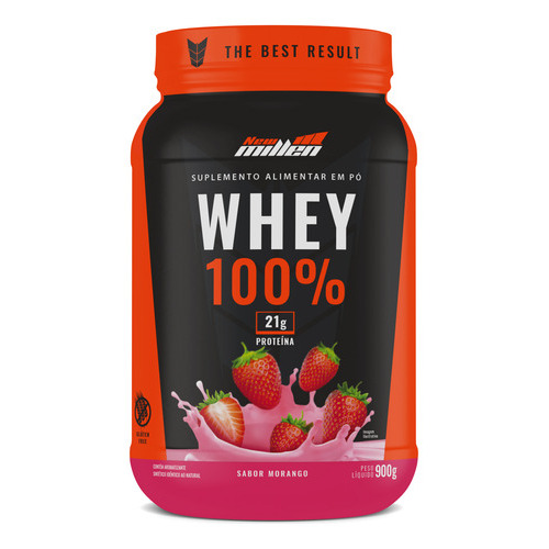 Whey 100% - 900g Morango - New Millen Whey 100% - 900g Morango - New Millen