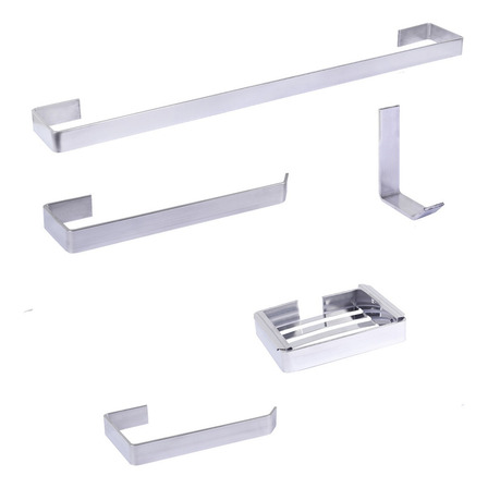Kit De Acessórios Para Banheiro 5 Peças Stander Polido Kit De Acessórios Para Banheiro 5 Peças Stander Polido