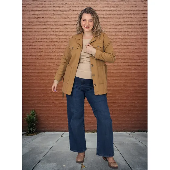 Saco Gabardina Lycra Mujer Onara Terra Talle Grande