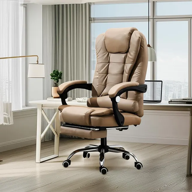 Silla de escritorio Kases HM26 gamer ergonómica caqui con tapizado de cuero sintético