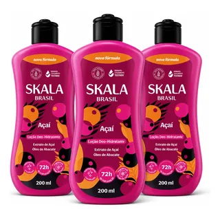 Kit 3 Loção Hidratante Corporal Skala Açaí 200ml Açaí