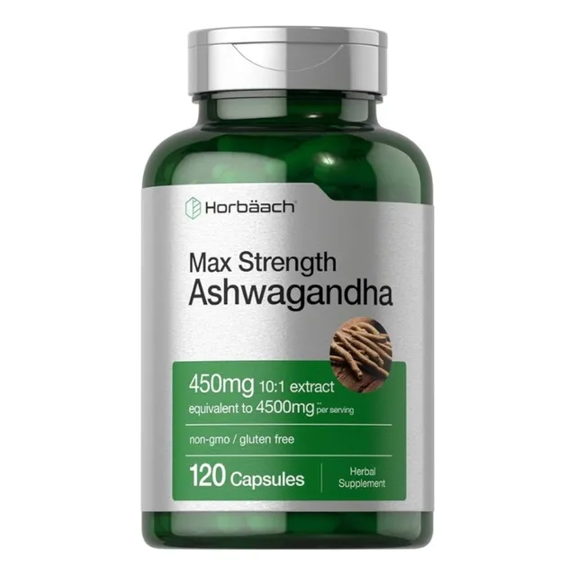 Suplemento Ashwagandha 120 Cápsulas  Sin Omg, Sin Gluten