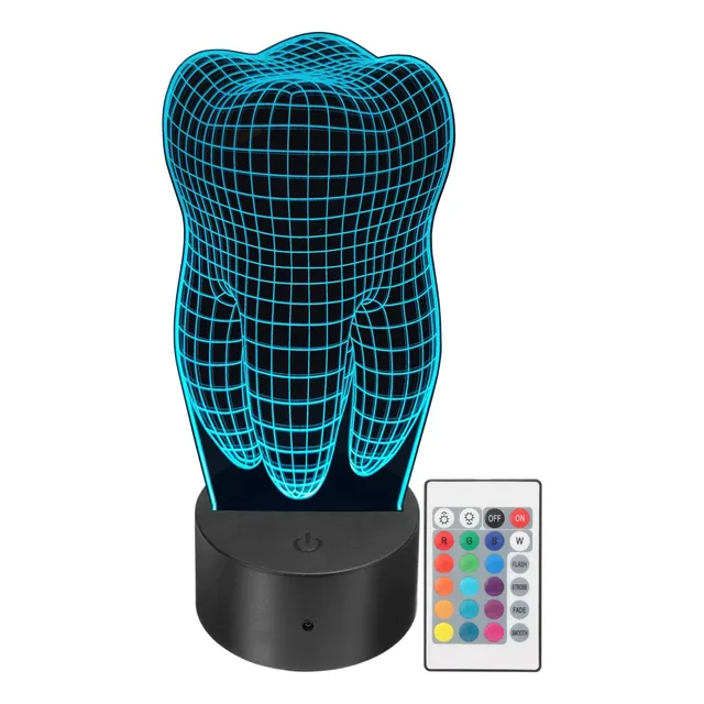 Lámpára Led Muela Regalo Dentista Acrilico 3d Personalizada