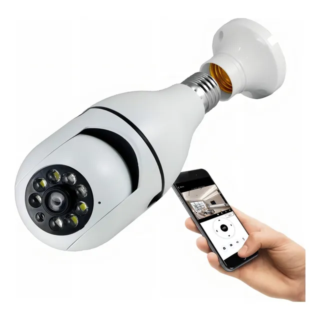Cámara De Seguridad Foco E27 Blanco Hd 720p Wi-fi 360° Blanco