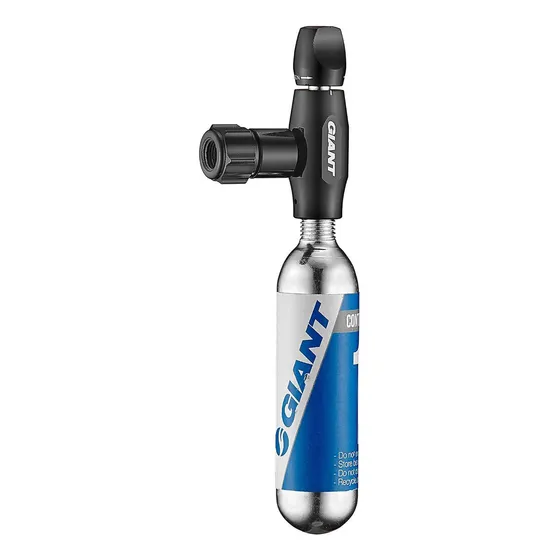 Inflador Pico Co2 Giant Control Blast 0 Con Garrafa Color Negro