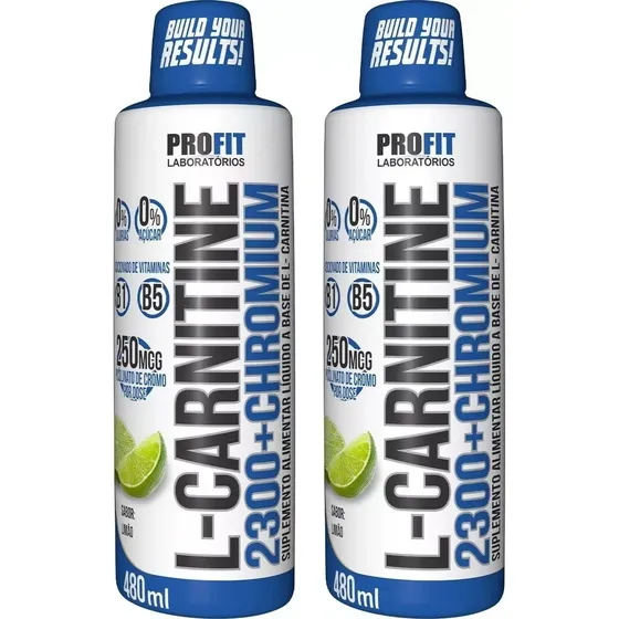 2x Termogênico L-carnitina Líquida 480ml Maçã Verde - Profit Sabor Maçã Verde E Maçã Verde