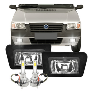 Par Farol Milha + Lâmpadas Led Uno Fiorino 1984 Até 2004 Par Farol Milha + Lâmpadas Led Uno Fiorino 1984 Até 2004