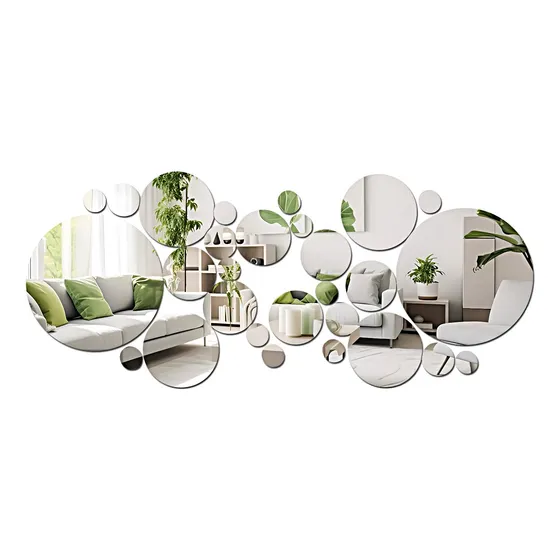 Pegatinas De Pared Espejo Decorativas Autoadhesivas 32 Unid