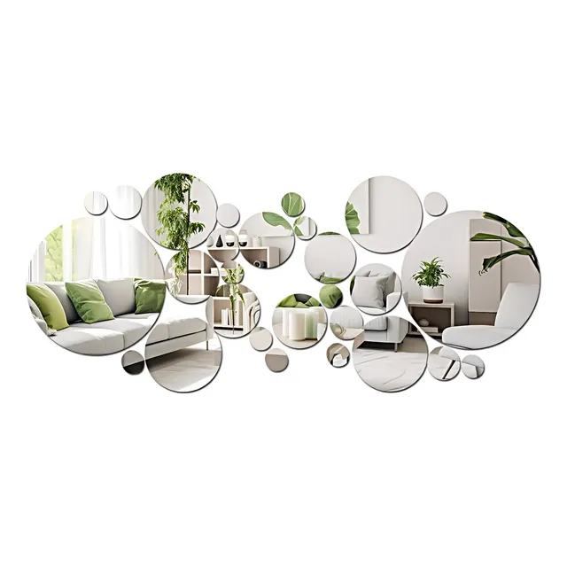 Pegatinas De Pared Espejo Decorativas Autoadhesivas 32 Unid