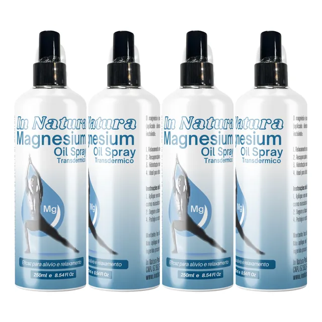 Óleo De Magnésio 250 Ml - Kit 4 Unidades - In Natura