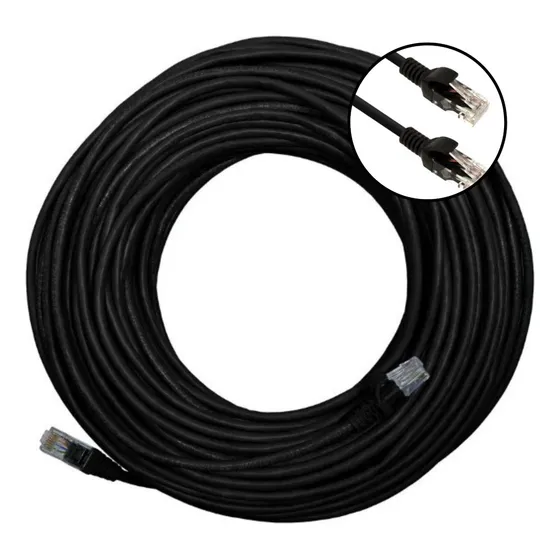 Cabo De Rede 10 Metros Internet Rj45 Cat6 Ultra Velocidade Cor Preto
