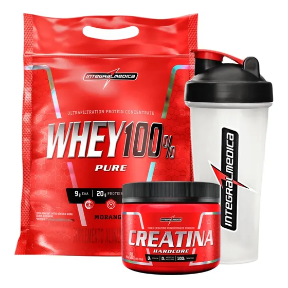 Whey 100% Pure 900g Refil Creatina 150g Integral Médica