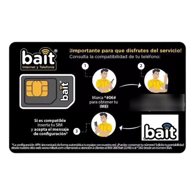 Chip Sim Bait Ilimitado Con Recarga Incluida + Internet