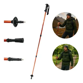 Bastão De Caminhada Nautika Retrátil Sistema Anti-shock Laranja