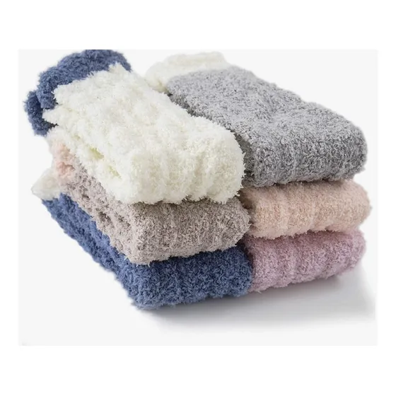 6 Pares Calcetines De Toalla Peluche Suaves Y Cómodo Termica