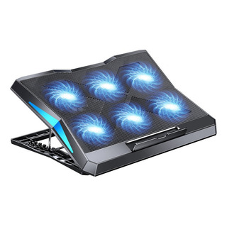 Base Laptop Con 6 Ventiladores Para Computadora Gamer Negro Base Laptop Con 6 Ventiladores Para Computadora Gamer Negro