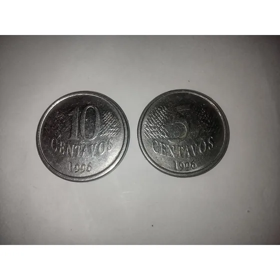 Conjunto De Moedas 5 Centavos E 10 Centavos 1996